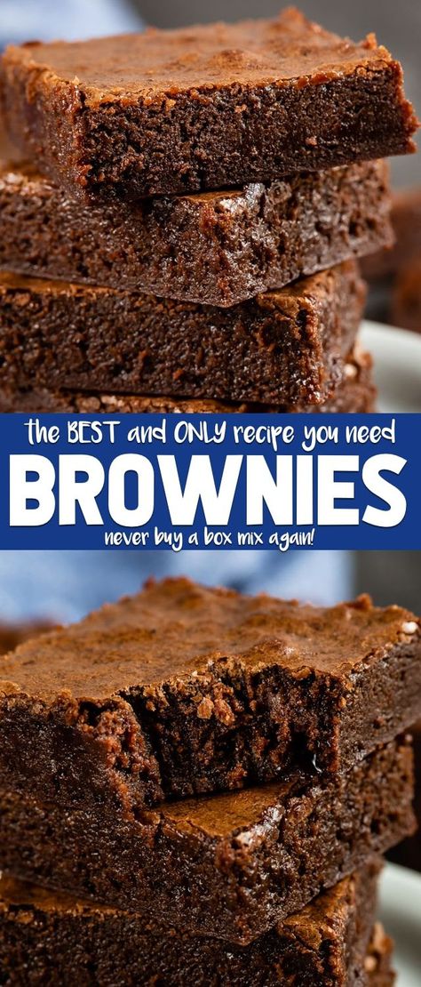 This is the BEST BROWNIE RECIPE ever! You'll never buy a box mix again after making this easy one bowl brownie recipe. They're fudgy and rich and the perfect brownie recipe! via @crazyforcrust Sourdough Brownies, The Best Brownie Recipe, Perfect Brownie Recipe, Dough Starter Recipe, Sourdough Starters, Sourdough Breads, Recipe Using Sourdough Starter, Brownies Recipes, Natural Yeast