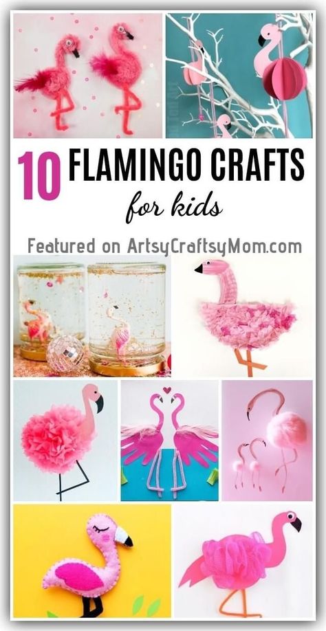 Flamingo Crafts For Kids, Pink Flamingo Craft, Flamingo Crafts, Flamingo Craft, Flamingo Themed Party, Fancy Flamingo, Flamingo Birthday Party, Flamingo Theme, Handmade Charlotte