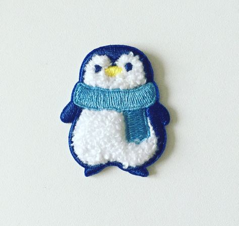 Chenille Penguin Iron-on Patch Arctic Animal Badge Penguin - Etsy New Zealand Flying Pug, Penguin Patch, Pop Culture Gifts, Fluffy Texture, Cute Patches, Arctic Animals, Embroidered Applique, Blue Scarf, Cute Penguins