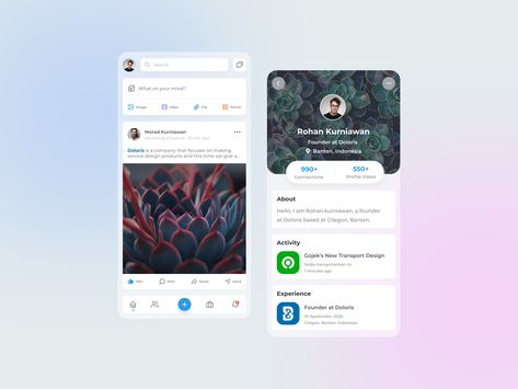 Linkedin Mobile App by irfan kurniawan Linkedin App, Community App, App Redesign, App Screen, Weather App, Ui Design Website, Profile View, Keyboard Shortcuts, Linkedin Profile