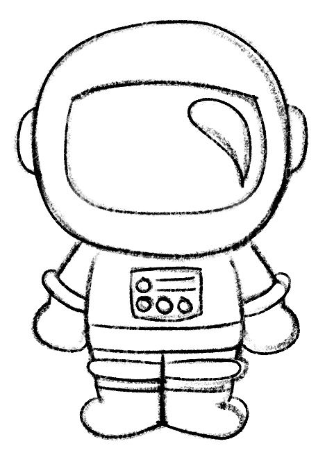 How To Draw Astronaut Easy, Easy Astronaut Painting, Astronaut Suit Drawing, Easy Astronaut Drawing, Cute Astronaut Drawing, Squirrel Scouts, Planet Drawings, Astronaut Outfit, Astronaut Svg