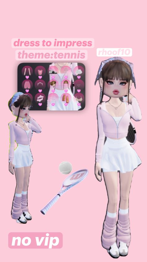 roblox#dresstoimpress#tennis#tennisoutfet#novip#outfet# Tennis Outfit, Tennis Clothes, Tennis Dress, Cute Icons, Dress To Impress, Tennis, Dress Outfits, Dresses, Tennis Clothing