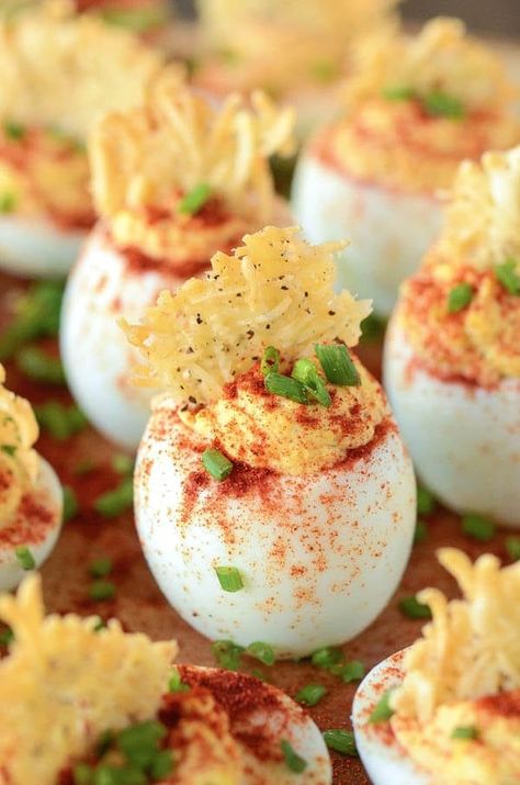 Mama's Deviled Eggs with a Parmesan Crisp | The Novice Chef Egg Appetizer, The Novice Chef, Spring Appetizers, Devilled Eggs Recipe Best, Novice Chef, Parmesan Chips, Best Deviled Eggs, Deviled Eggs Easy, Deviled Eggs Classic