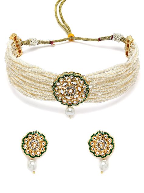 Moti Necklace, Set For Women, Kundan Choker Necklace, Kundan Choker, Indian Bridal Dress, Choker Necklace Set, Women's Jewelry Sets, Traditional Jewelry, Heart Jewelry