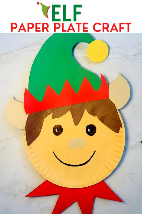 Paper Plate Elf, Christmas Decorations Paper, Therapy Crafts, Paper Plate Masks, Holiday Characters, Paper Plate Craft, Elf On Shelf, December Crafts, Easy Arts And Crafts