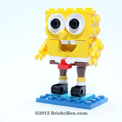 Spongebob Lego Wall E, Lego Spongebob, Instructions Lego, Lego Challenge, Lego Wall, Lego Club, Lego Christmas, Lego Diy, Lego Animals