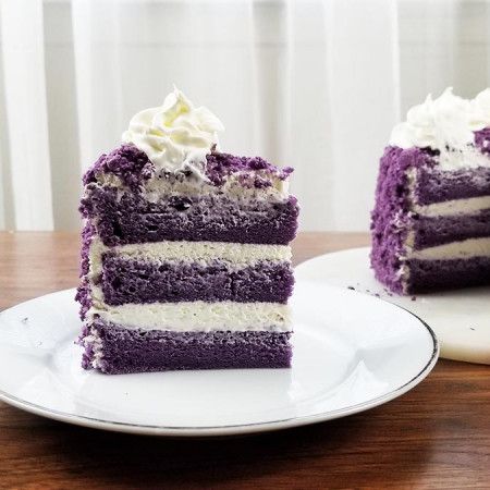 Ube Cake Red Ribbon Copycat - The Skinny Pot Ensaymada Recipe, Ube Cake, Ube Recipes, Cake Recipes At Home, How To Stack Cakes, Mango Ice Cream, Mango Cake, Flan Recipe, Filipino Desserts