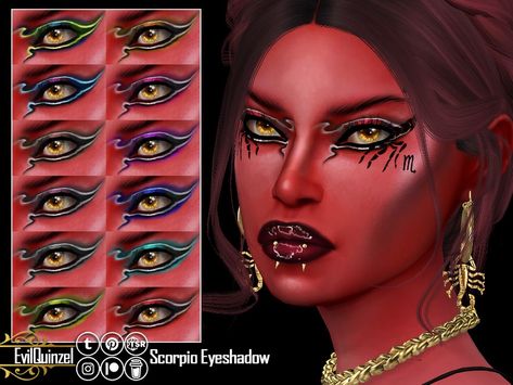 The Sims Resource - Scorpio Eyeshadow Lavender Lipstick, Sims 4 Tattoos, Custom Cast, Beauty Eyebrow, Makeup Cc, Colored Eyeliner, Sims 1, Sims 4 Cas, Sims 4 Cc Finds