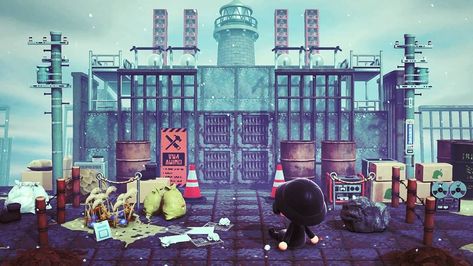 Animal Crossing Post Apocalyptic, Acnh Unique Ideas, Acnh Post Apocalyptic, Acnh Abandoned Island, Acnh Steampunk, Acnh Apocalypse, Acnh Industrial, Acnh Trashcore, Acnh Scenery