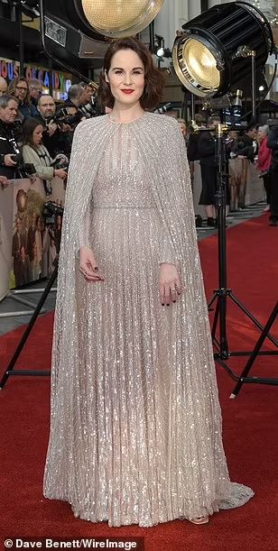 Soiree Dress With Cape, Gowns With Capes, Evening Gown With Cape, Downton Abbey A New Era, Laura Haddock, Gown With Cape, Laura Carmichael, Sparkly Dresses, Mother Clothing