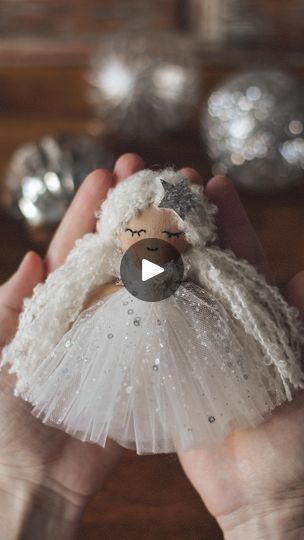 1M views · 57K reactions | Make this beautiful mini doll with me! You will need: 🧵Cotton fabric for the body, tulle fabric for the dress, any yarn for the hair and the glitter or felt for the angel wings and the star  🧵 Threads, scissors, pins, needle and sewing machine. This pattern is beginners friendly and the doll can be made even without the sewing machine.  Find this sewing pattern & tutorial on my website (link in bio). Happy sewing, guys! ♥️ #dollmaking #patterns #tutorials | Handmade dolls • Doll making tutorials & patterns | thetraveltellers · Original audio Christmas Angel Doll, Bio Happy, Doll Making Tutorials, Felt Crafts Christmas, Angel Doll, Crafts Christmas, Christmas Dolls, Pattern Tutorial, Handmade Dolls