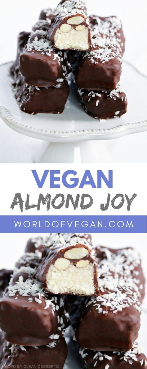 Vegan Almond Joy, Almond Joy Bars Recipe, Almond Joy Bars, Clean Dessert, Vegan Candies, Desserts Vegan, Almond Joy, Vegan Dessert, Super Easy Recipes