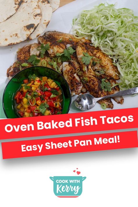 Baked Fish Tacos, Quick Salsa, Oven Baked Fish, Easy Fish Tacos, Grilled Taco, Baked Chicken Breast, Baked Fish, Fish Tacos, Salsa Recipe