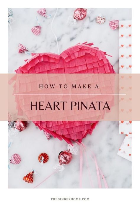 How To Make A Heart Pinata – An Easy Valentine’s Day DIY  DIY heart piñata / how to make your own piñata / piñata for valentine's day / heart piñata for valentines / heart piñata for bridal shower / heart piñata for bachelorette / creative valentine's day decor / bright valentine's day decor / DIY piñata instructions step by step Heart Piñata, Mini Pinatas Favors, Heart Pinata, How To Make Pinata, Diy Mother's Day Crafts, Garland Birthday, Valentinstag Party, Diy Pinata, Diy Heart