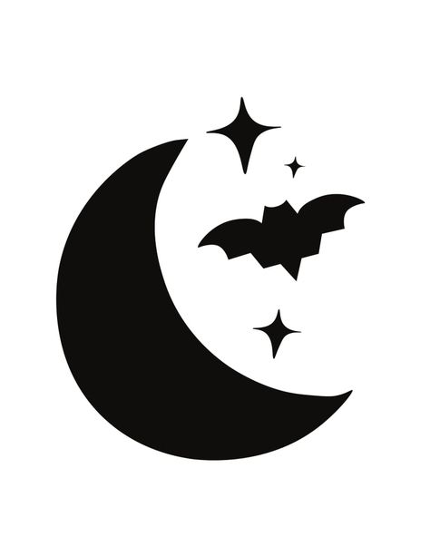 Moon Bat Pumpkin Carving Bat, Pumpkin Carving Stencils Templates, Silhouette Chat, Halloween Pumpkin Stencils, Carving Templates, Cute Pumpkin Carving, Pumpkin Moon, Halloween Pumpkin Carving Stencils, Easy Pumpkin Carving