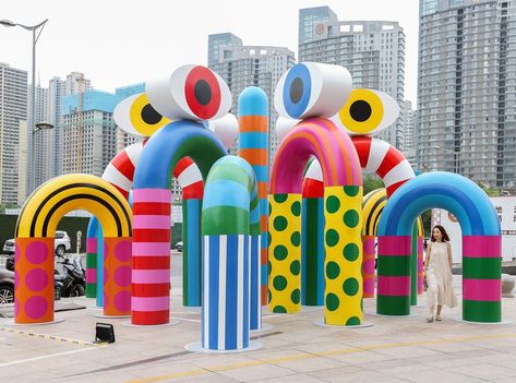 New installation up at Tianmei Plaza, Taiyuan 🌈 Thanks @rplus_production #craigandkarl #art #color #design #patterns #graphics… | Instagram Outdoor Art Installation, Creative Installation, Colorful Playground, Colorful Art Installations, Craig And Karl, Experiential Art, Library Architecture, Joy Art, Conference Design