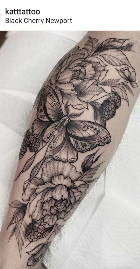 Womens Tattoo Sleeve Filler Ideas, Flower Garden Arm Tattoo, Floral Space Filler Tattoo, Moth Flower Tattoo Design, Moth And Flower Tattoo Sleeve, Earthy Half Sleeve Tattoo, Floral And Insect Tattoo, Floral Insect Sleeve Tattoo, Insect And Flower Tattoo