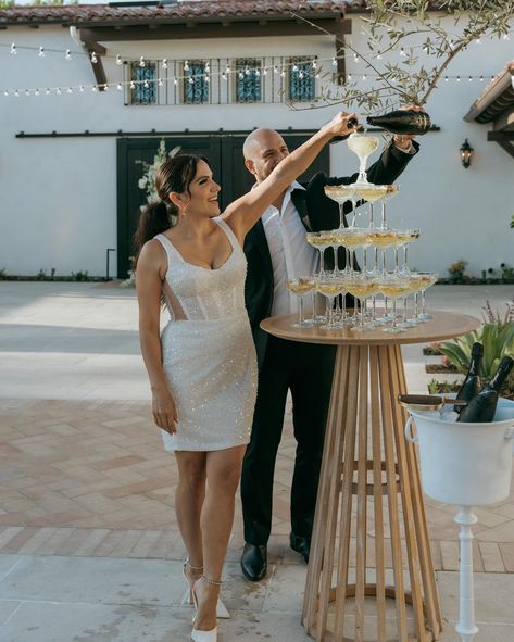 A champagne tower is always a YES 🍾 What’s better than popping a bottle of bubbly to celebrate your I Do’s? Hosts - @ria.georgia @hayleighmckayphotos Photographer: @ria.georgia Planner - @lets.soiree Venue - @agapesanclemente Rentals - @archiverentals Florals - @honeybloomflorals Stationary: @catherinejoydesigns Table Number: @moonlightcanvas Dresses - @bridalelegancestudio Hair & Makeup - @kyleehudsonstudio Champagne Tower - @bottlesandblooms @towersbybottlesandblooms Rotary Phone - @a... Margarita Wedding, Champagne Tower, Rotary Phone, Table Number, Table Numbers, Georgia, Champagne, Hair Makeup, Wedding Ideas