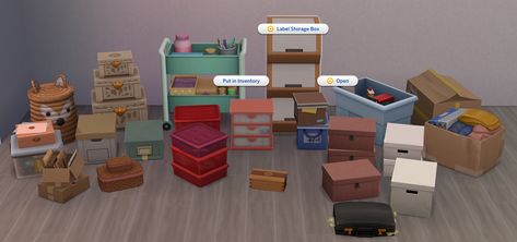 Mod The Sims - Functional Storage for EA Deco Objects Sims Room, Clever Halloween, Sims 4 Clutter, Free Sims 4, Free Sims, Los Sims, Moving Boxes, Sims 4 Mods Clothes, Sims 4 Cc Finds