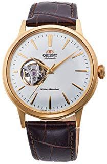 Orient 'Bambino Open Heart' Japanese Automatic Stainless Steel and Leather Dress Watch - $160.17 - 4.8 out of 5 stars - Men's Wrist Watches 2019 Orient Bambino, Orient Watch, Heart Watch, Brown Watches, Beating Heart, Mua Sắm, Brown Leather Strap, Open Heart, Gold Case