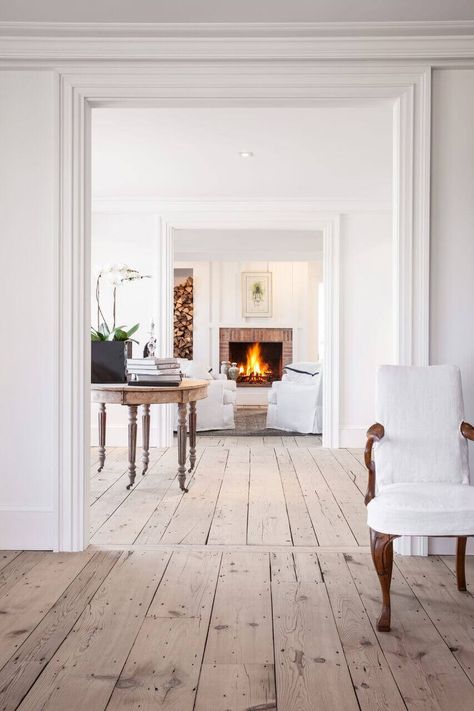 Stripped bare beauty Renovation Parquet, Grey Laminate Flooring, Transition Flooring, 1960s House, Flooring Trends, Wide Plank Flooring, Pine Floors, Living Room Flooring, Room Flooring