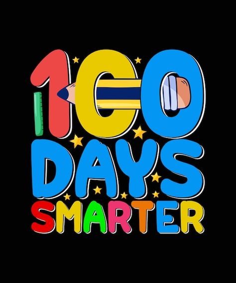 100 days smarter 100 days of school t-sh... | Premium Vector #Freepik #vector #kindergarten-teacher #teacher-illustration #teacher-student #student-class Teacher Illustration, 100 Days Smarter, Chip And Dale, Teacher Student, Kindergarten Teacher, Teacher Teacher, 100 Days Of School, 100th Day, 100 Days