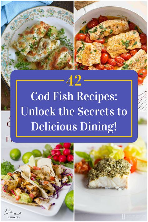 Collage of 4 cod fish recipes. Crispy Baked Cod, Cod Fish Recipes, Fried Cod, Cod Recipe, Fish Dinner Recipes, Healthiest Seafood, Cod Recipes, Cod Fish, Fish Dinner