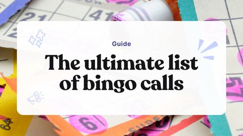 Bingo Calls: Fun, Traditional & Unusual (Caller Included!) Bingo Calls, The Number 11, Marriage License, Jive, Traditional Modern, Dancing Queen, Coming Of Age, Staying Alive, Man Alive