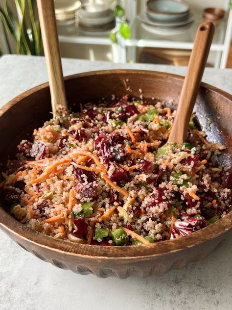 Rainbow Quinoa Salad - Something Nutritious Spinach Artichoke Orzo, Artichoke Orzo, Rainbow Quinoa Salad, Seasoned Salmon, Creamy Orzo, Salmon Spinach, Salmon Seasoning, Salmon Pasta, Spinach Artichoke