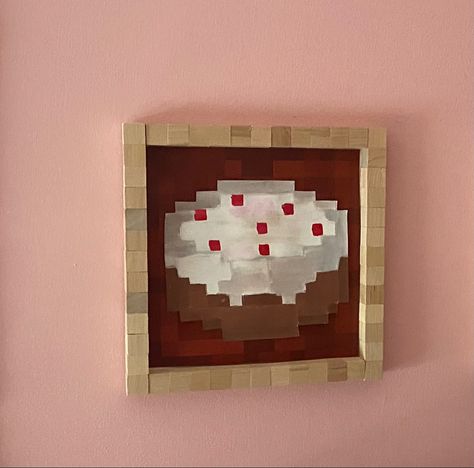 Minecraft Picture Frame, Minecraft Painting Ideas On Canvas, Minecraft Canvas Painting Diy, Minecraft Frame, Minecraft Painting Pixel Art, Minecraft Item Frame, Minecraft Painting Template, Minecraft Painting Ideas, Minecraft Block Art