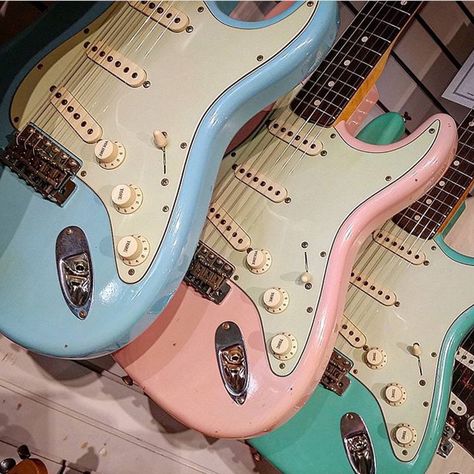 Electric Guitars, Speaker, Music, Pink, Blue