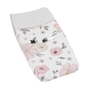 Pink and Grey Watercolor Floral Changing Pad Covers will help complete the look of your Sweet Jojo Designs nursery. This changing pad cover can be used with standard or contoured changing pads and has elastic edges for a tailored, snug fit. Watercolor Bedding, Mint Nursery, Changing Pad Covers, Gray Watercolor, Changing Table Pad, Baby Changing Pad, Girl Nursery Room, Sweet Jojo Designs, Floral Bedding