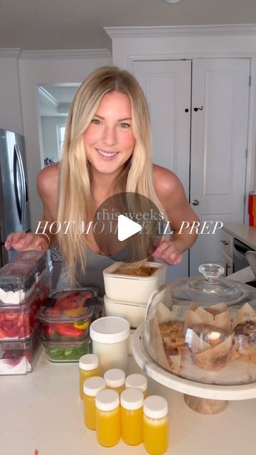 HALEY HENDEL on Instagram: "Weekly Hot  Mom Meal Prep. The best way to start the week. 

Drop a EATS and LIKE this post to get my grocery list + easy prep for the week ✨ 

As a busy mom of multiple babes, I’ve realized that spending an hour to an hour and half in the kitchen at the start of the week helps make our week smoother.

I’m not putting myself on the back burner, my kids have healthy snacks, lunches are easier to pack, and we are all eating high quality food with less food wasted.

I got burnt out with meal prep after doing it for years but this makes it seem way more manageable and there are always options to grab.

Always PREP
Fruits and veggies. Wash and store to make snacking easy. Ive been loving my protein ranch which you can grab below in the comments. 

MAKE 
🥞 protein pa Family Meal Prep For The Week, Healthy Lunchbox Ideas For Adults, Protein Pancake Muffins, Meal Prep For The Week High Protein, Haley Hendel, Mom Meal Prep, Protein Ranch, Food Prep For The Week, Mealprep Lunch