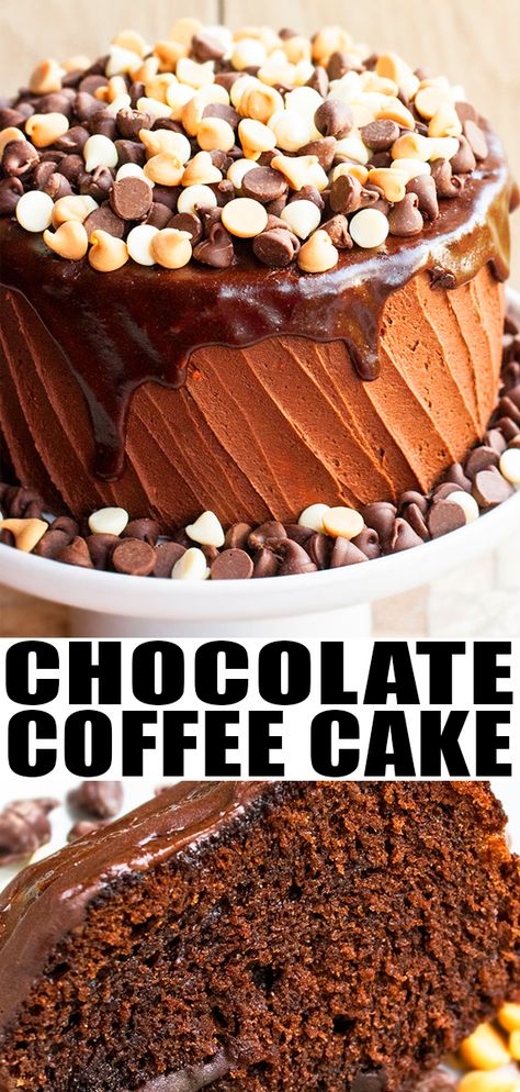 Chocolate Cake Recipe With Coffee, Espresso Cake Recipe, Chocolate Coffee Cake Recipes, Espresso Ganache, Coffee Ganache, Easy Chocolate Cake Recipe, Chocolate Coffee Cake, Coffee Homemade, Milkshake Recipe Chocolate