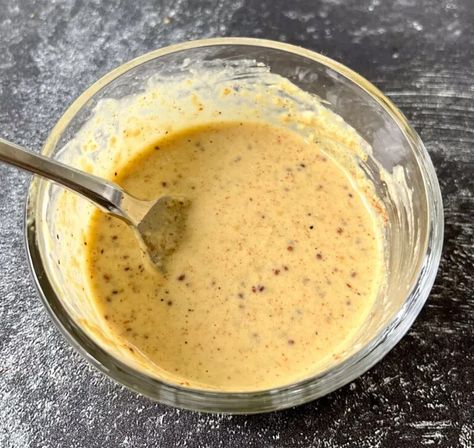 How To Make Mardi Gras Creole Mustard Dipping Sauce  - joinmeinthekitchen.com Creole Mustard Recipe, Popeyes Louisiana Kitchen, Creole Mustard, Mustard Dipping Sauce, Mustard Recipe, Cajun Dishes, Remoulade Sauce, Spicy Brown Mustard, Oyster Crackers