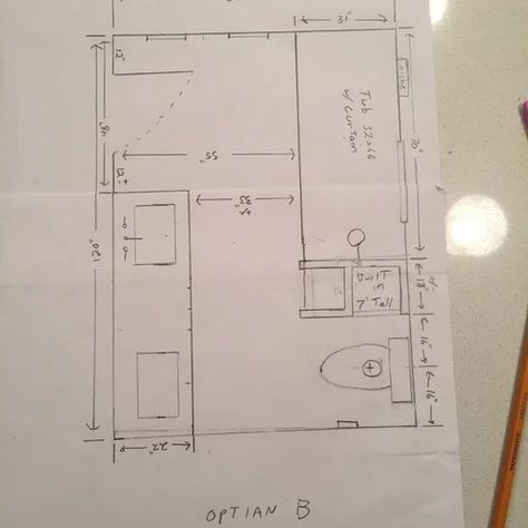 7 x 10 bathroom design is ok? 8x10 Bathroom Layout, Bathroom Layout Ideas Floor Plans, Bathroom Layout Ideas, Installing Recessed Lighting, Bathroom With Tub, Pattern Tile, Wall Mounted Toilet, Bathroom Layout, Tiny House Living