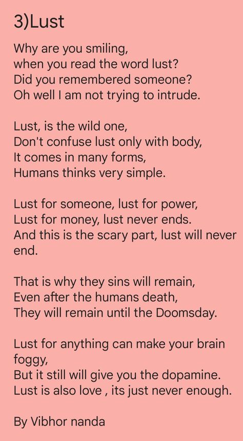 Sin of lust, seven deadly sin Wrath Quotes Sin, Sin Of Lust Aesthetic, Seven Deadly Sins Bible, Heavenly Virtues, Igcse Art, Poetic Quote, Art Help, Deadly Sins, Spiritual Warfare