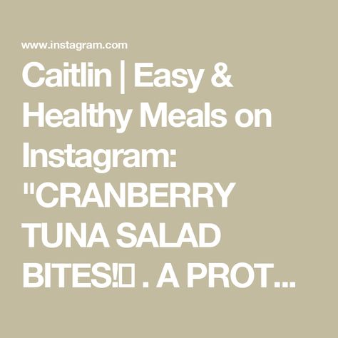 Caitlin | Easy & Healthy Meals on Instagram: "CRANBERRY TUNA SALAD BITES!😍
.
A PROTEIN PACKED meal ready in less than 15 minutes!💪🏻 This is one of my favorite ways to eat tuna!🤗 It’s loaded with tart cranberries, crunchy celery, green onion & a touch of mayo all topped over crisp apple slices. Perfect for make-ahead lunches during the week!👌🏻
.
Comment “Recipe” below⬇️ & I’ll send the recipe link directly to your inbox! OR click the link in my bio⬆️ & search “Cranberry Tuna Salad Bites” in the search bar.
.
What you’ll need:
Canned tuna
Dried cranberries
Celery
Green onion
Mayonnaise
Lemon juice
Salt
Black pepper
Apples (I love using honeycrisp apples)
.
#kaleforniakravings #tuna #tunasalad #easylunch #lunch #feedfeed #lunchbox #lunchideas #easyrecipes #easymeals #healthyfood #recipe Salad Bites, Easy Healthy Meals, Protein Packed Meals, Canned Tuna, Celery Green, Crisp Apple, Honeycrisp Apples, Make Ahead Lunches, Apple Cranberry