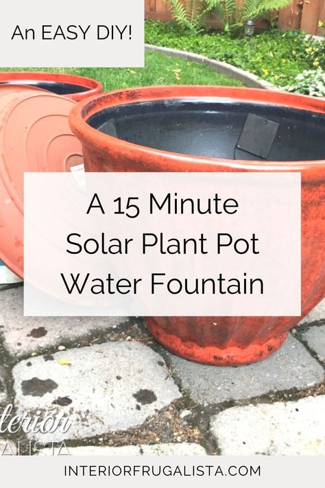 Pot Water Fountain, Diy Solar Water Fountain, Homemade Water Fountains, Solar Water Feature, Diy Solar Fountain, Patio Fountain, Diy Water Feature, Solar Water Fountain, Diy Water Fountain