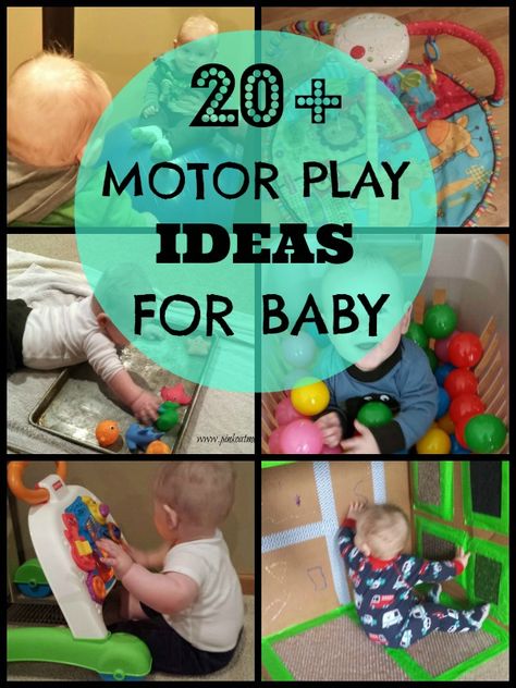 Over 20 ways to play with your baby that involve motor skills! - Pink Oatmeal Infant Curriculum, Kat Diy, Infant Classroom, Baby Play Activities, Baby Education, Gross Motor Activities, Toddler Play, Play Ideas, Baby Sensory