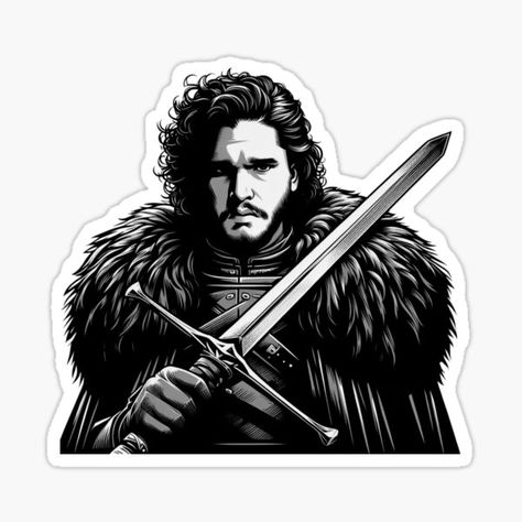 "Jon Snow - Game of Thrones" Sticker for Sale by kgbgallery | Redbubble Game Of Thrones Stickers Printable, Game Of Thrones Design, Game Of Thrones Stickers, Got Stickers, Game Of Thorns, Stickers Anime, Sticky Paper, Game Of Thrones Fans, Dhaka Bangladesh