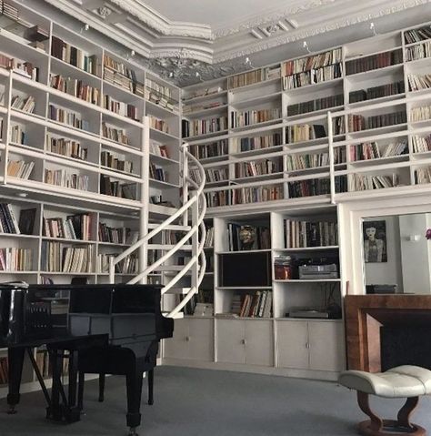 Library In Room Aesthetic, Home Library Aesthetic Luxe, Cool Libraries In Houses, Walk In Library, I’m Home Library Room, Houses With Libraries, Library In Home Aesthetic, Big House Library, Home Library Aesthetic Modern