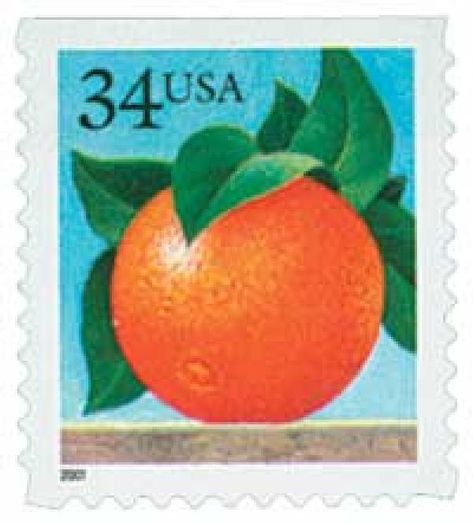 2001 #3492 34c Orange, booklet single Perforations: Serpentine die cut 11 ¼  Used Single Never Hinged Price:$0.20 Have 1 Prayer Scrapbook, Tropical Florida Wedding, Stamp Tattoo, Usa Stamps, Mom Gift Basket, Stamps Postage, Florida Oranges, Stamp Catalogue, Plant Fungus