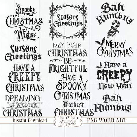 Spooky Christmas Quotes, Word Overlays, Christmas Creepy, Christmas Qoutes, Christmas Word Art, Gothic Holiday, Xmas Quotes, Goth Christmas, Spooky Christmas