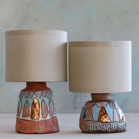 Earth Darlings - Madeline King on Instagram: “A couple of the small ceramic table lamps heading to the October 1 shop restock. The restock goes live at 7pm AEST over at…” Earth Darlings, Handmade Lighting, October 1, Ceramic Table Lamps, Ceramic Table, Table Lamps, Apartment Decor, Boho Decor, Instagram A