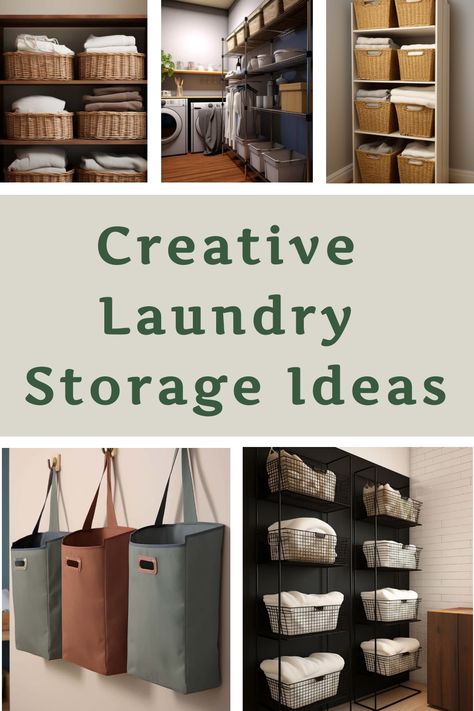 Laundry Room Bins, Laundry Room Basket, Laundry Storage Ideas, Dirty Laundry Storage, Laundry Basket Dresser, Hanging Laundry Bag, Room Basket, Laundry Room Baskets, Garage Laundry Rooms