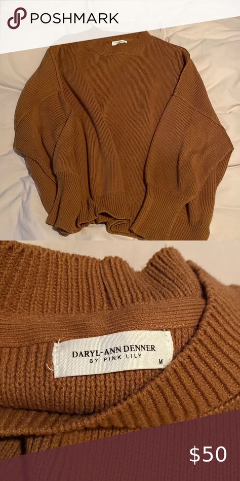 Darryl Ann Denner by Pink Lily wide sweater Darryl Ann Denner, Wear With Leggings, Pink Lily, Camel Color, This Summer, Denim Shorts, Men Sweater, Lily, Leggings