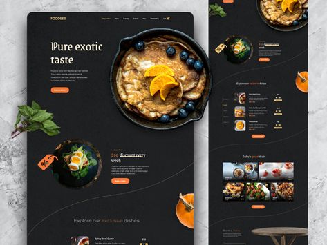 Mobile App Ui Design, Restaurant Website Design, Food Web Design, Restaurant Web, Restaurant Website, Ux Design Inspiration, Homepage Design, Web Design Tips, Mobile App Ui