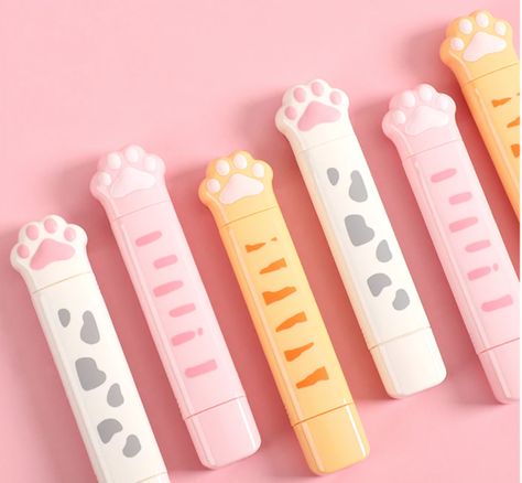 2 in 1 Cat Paw Correction & Glue Tape Roller | Kawaii Pen Shop Glue Tape Roller, Saving Account, Creative Diy Projects, Stationery Obsession, Clean Fast, Kawaii Pens, Pencil Gift, Correction Tape, Rainbow Magic