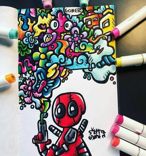 Arts Pencil, Planet Art, Doddle Art, Flowers Simple, Arte Doodle, Graffiti Doodles, Doodle Art Drawing, Doodle Inspiration, Graffiti Style Art